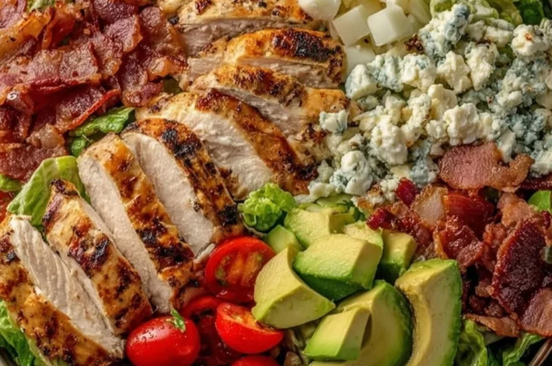 Savory BLT Chicken Salad with crispy bacon, lettuce, and chicken