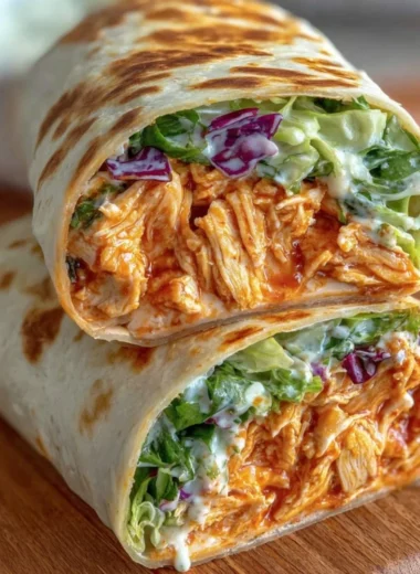 Spicy Buffalo Chicken Wraps served on a plate, perfect for a quick meal for two.