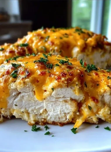 4-Ingredient Ranch Chicken Bake with chicken, ranch seasoning, and cheese