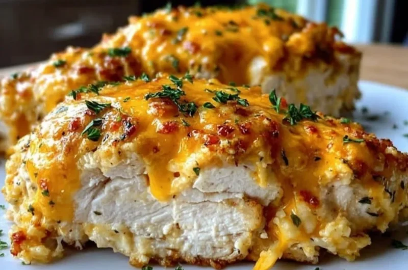 4-Ingredient Ranch Chicken Bake with chicken, ranch seasoning, and cheese