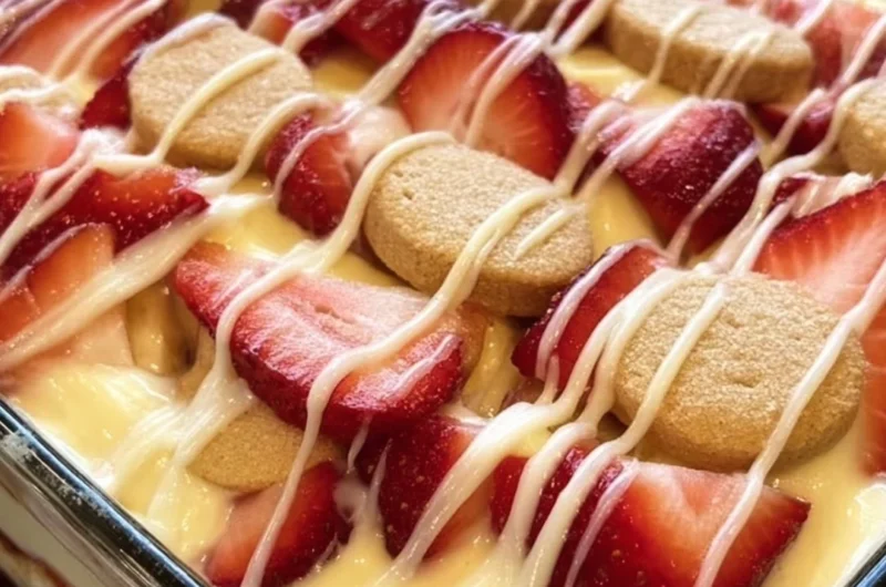 Delicious homemade banana pudding dessert in a glass bowl.