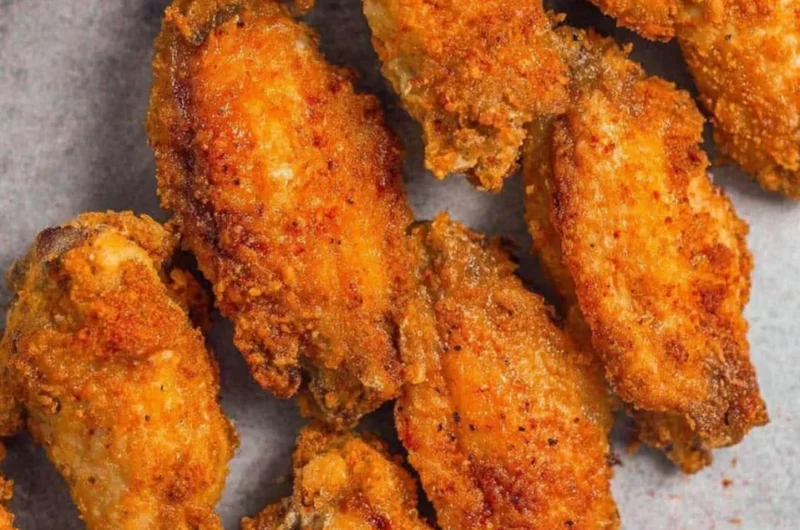 Crispy air fryer chicken wings ready to serve.
