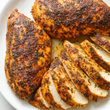 Juicy baked chicken breast cooked in 30 minutes with herbs and spices