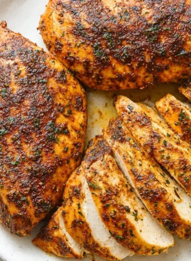 Juicy baked chicken breast cooked in 30 minutes with herbs and spices