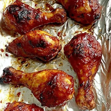 Baked BBQ chicken drumsticks cooked to perfection with a flavorful sauce