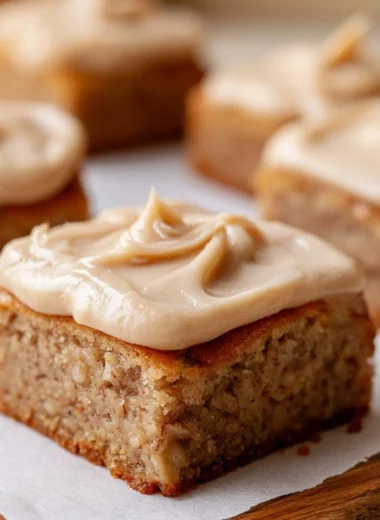 Delicious banana bread brownies topped with chocolate chips
