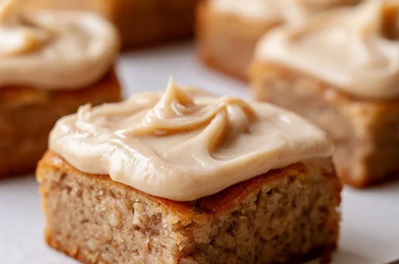 Delicious banana bread brownies topped with chocolate chips