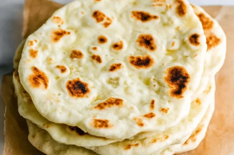 Delicious Greek Pita bread warm and ready for serving with various fillings.