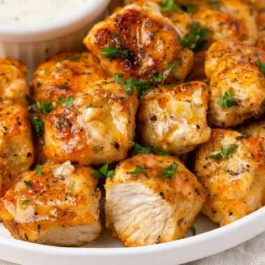 Delicious buttery chicken bites served on a plate