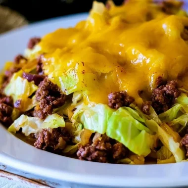 Delicious cabbage taco skillet with fresh ingredients