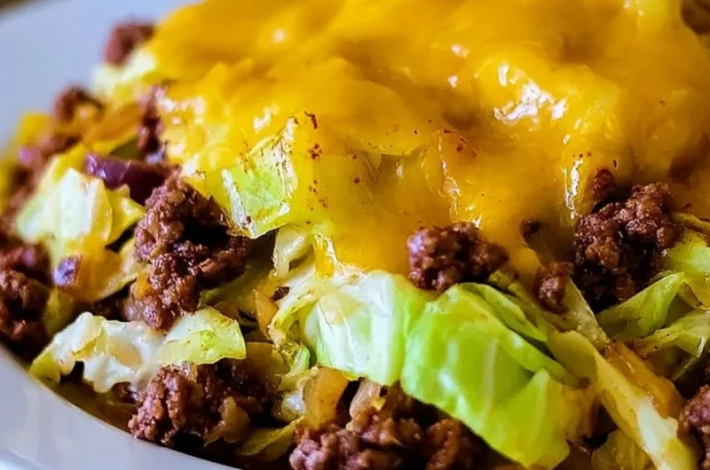Delicious cabbage taco skillet with fresh ingredients