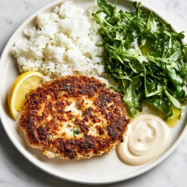 Golden-brown homemade Chicken Patties served with dipping sauce.
