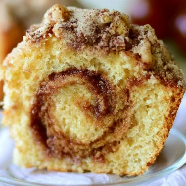 Delicious Cinnamon Swirl Coffee Cake on a plate