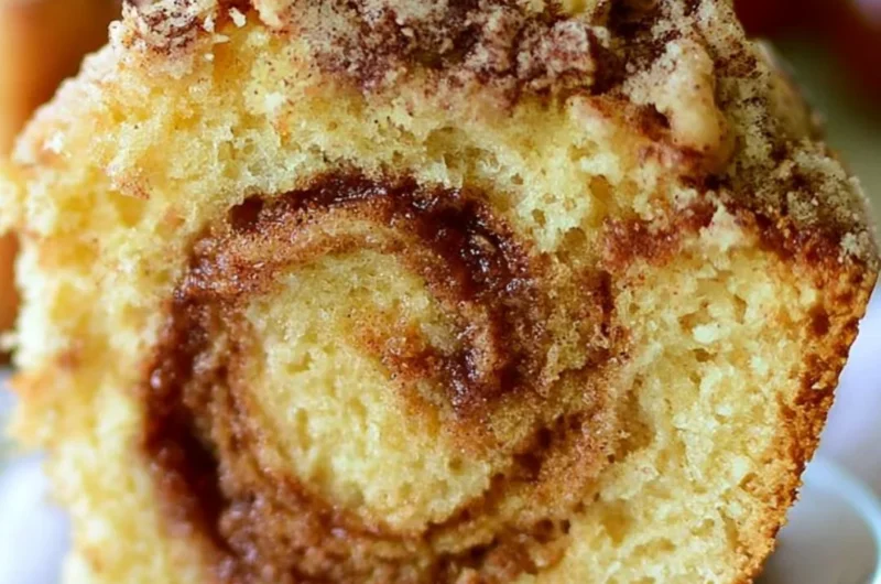 Delicious Cinnamon Swirl Coffee Cake on a plate