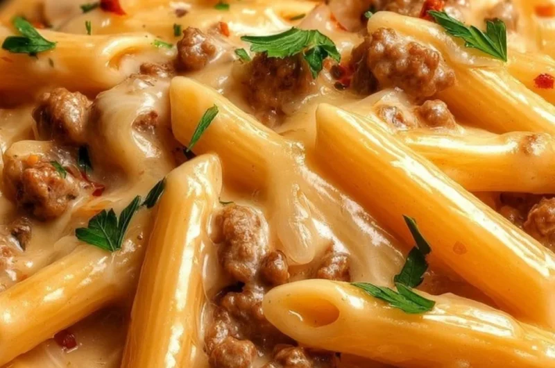 Gordon Ramsay's ground turkey pasta dish served in a bowl with herbs and spices.