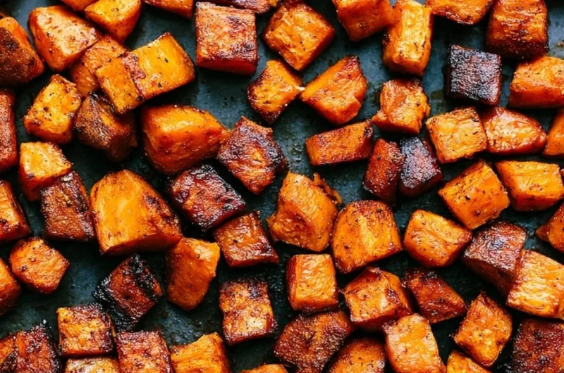 Colorful roasted vegetables on a plate, showcasing healthy and delicious eating.