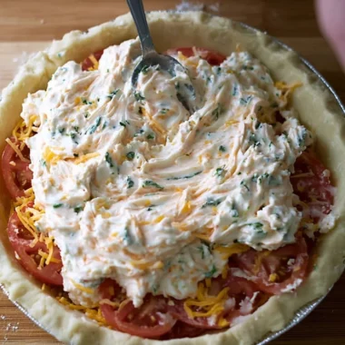Delicious homemade Tomato Pie ready to be served