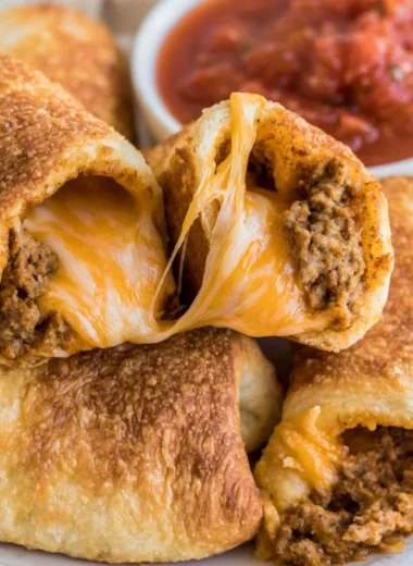 Delicious cozy cheesy taco sticks served on a plate