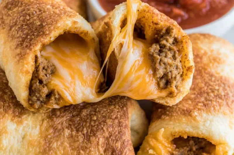 Delicious cozy cheesy taco sticks served on a plate