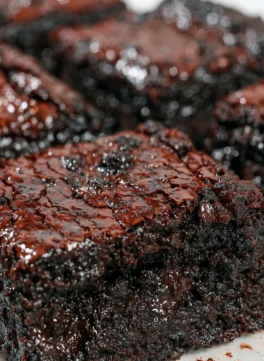 Delicious easy sourdough brownies on a baking tray