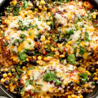 Delicious Santa Fe Chicken served with vibrant vegetables and spices.