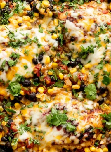 Delicious Santa Fe Chicken served with vibrant vegetables and spices.