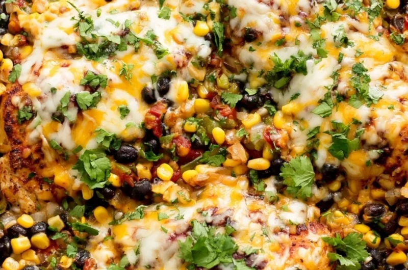 Delicious Santa Fe Chicken served with vibrant vegetables and spices.