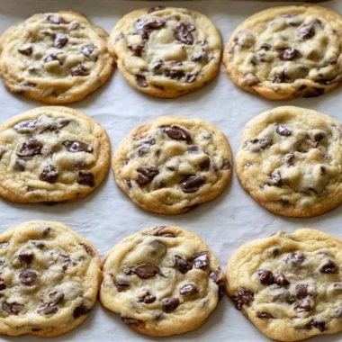Baking the best homemade chocolate chip cookies with gooey chocolate and golden edges