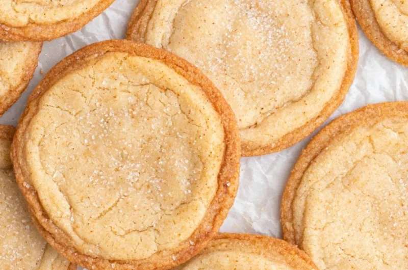 Delicious brown butter sugar cookies on a rustic plate