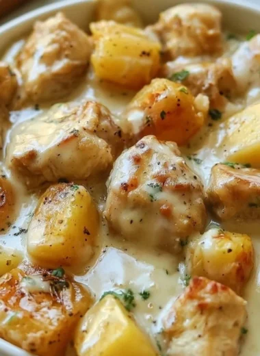Crockpot Chicken and Potatoes recipe, featuring tender chicken and hearty potatoes.