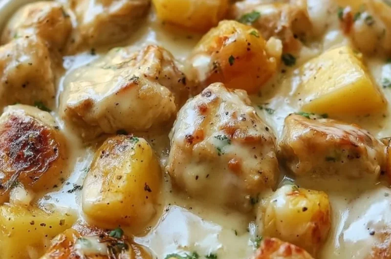 Crockpot Chicken and Potatoes recipe, featuring tender chicken and hearty potatoes.