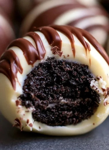 Delicious Irish Cream Oreo truffles with a chocolate coating