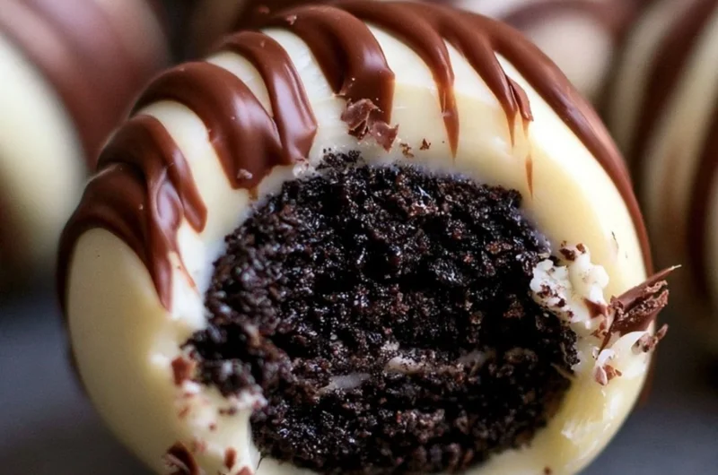 Delicious Irish Cream Oreo truffles with a chocolate coating