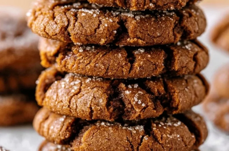 Delicious homemade super soft molasses cookies on a baking sheet
