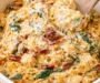 Whip up this heavenly Slow Cooker Creamy Tuscan Chicken Orzo | Healthier crockpot recipes, Crockpot recipe with chicken, Chicken and orzo